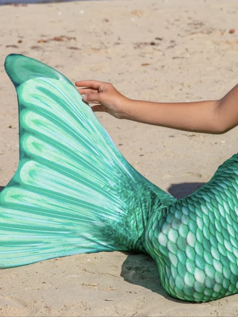 Gently Used Celtic Green Mermaid Tail & Swimsuit - Brand: Fin Fun© Child Size 8